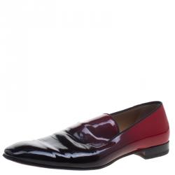 Christian Louboutin Red Ombre Patent Leather Dandelion Loafers Size 44