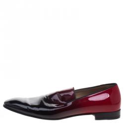 Christian Louboutin Red Ombre Patent Leather Dandelion Loafers Size 44