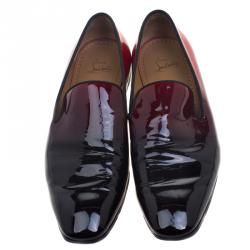 Christian Louboutin Red Ombre Patent Leather Dandelion Loafers Size 44