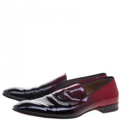Christian Louboutin Red Ombre Patent Leather Dandelion Loafers Size 44