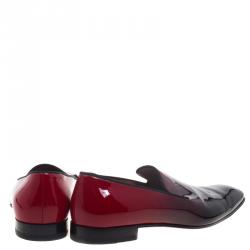 Christian Louboutin Red Ombre Patent Leather Dandelion Loafers Size 44