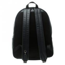 Coach Navy Blue Coated Canvas and Leather New Varsity Charles Backpack