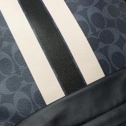 Coach Navy Blue Coated Canvas and Leather New Varsity Charles Backpack