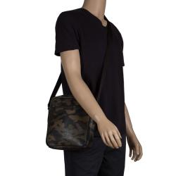 Pre Owned Coach Camouflage PVC Heritage Crossbody Bag