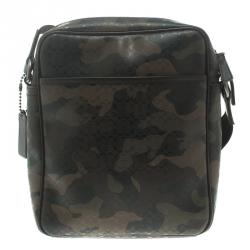 Pre Owned Coach Camouflage PVC Heritage Crossbody Bag