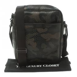 Pre Owned Coach Camouflage PVC Heritage Crossbody Bag