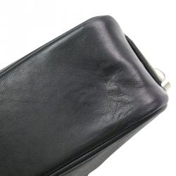 Coach Black Leather Single Zip Top Briefcase