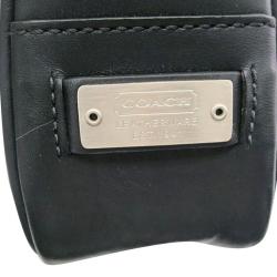 Coach Black Leather Single Zip Top Briefcase