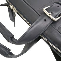 Coach Black Leather Single Zip Top Briefcase