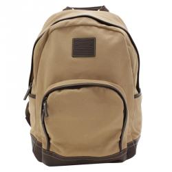 Coach Brown Canvas/Leather Voyager Backpack