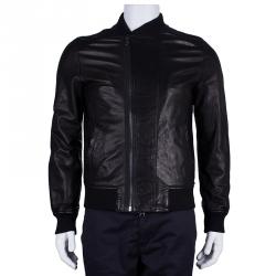 D&G Men's Black Leather Jacket M