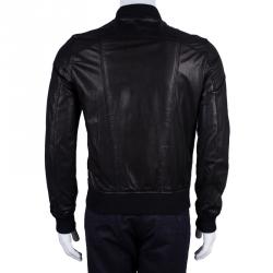 D&G Men's Black Leather Jacket M
