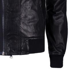 D&G Men's Black Leather Jacket M