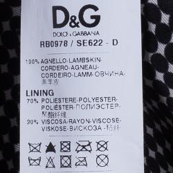 D&G Men's Black Leather Jacket M