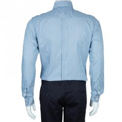 Pre Owned D and G Men's Blue Striped Shirt XXL