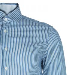 Pre Owned D and G Men's Blue Striped Shirt XXL