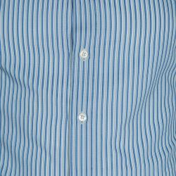 Pre Owned D and G Men's Blue Striped Shirt XXL