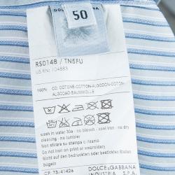 Pre Owned D and G Men's Blue Striped Shirt XXL