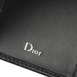 Dior Black Logo Embossed Leather Card Holder