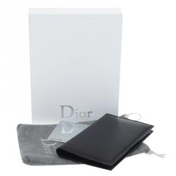 Dior Black Logo Embossed Leather Card Holder