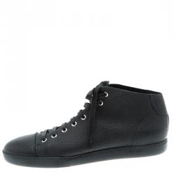 Pre Owned Dior Homme Black Leather High Top Sneakers Size 42