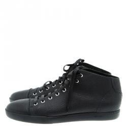 Pre Owned Dior Homme Black Leather High Top Sneakers Size 42