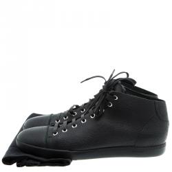 Pre Owned Dior Homme Black Leather High Top Sneakers Size 42