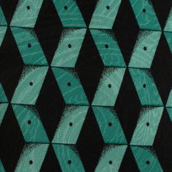 Dior Turquoise and Black Printed Silk Tie