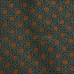 Dior Green and Brown Printed Silk Tie