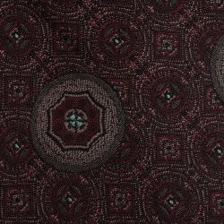 Pre Owned Dior Burgundy and Grey Printed Silk Tie