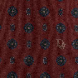 Pre Owned Dior Burgundy and Blue Floral Tie