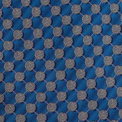 Pre Owned Dior Light Blue and Grey Polka Dot Silk Tie