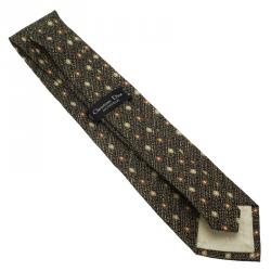 Pre Owned Dior Black Floral Silk Tie