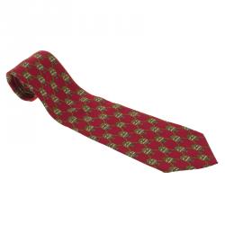 Dior Red Hot Air Balloon Printed Silk Traditional Tie