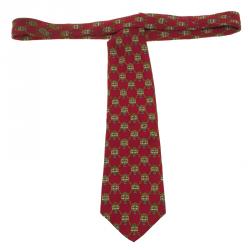 Dior Red Hot Air Balloon Printed Silk Traditional Tie