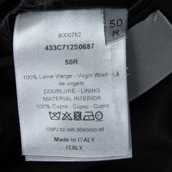 Dior Black Wool Satin Panel Detail Regular Fit Tailored Suit L