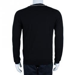 Pre Owned Dior Men's Black Contrast Piping Cardigan M