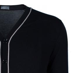 Pre Owned Dior Men's Black Contrast Piping Cardigan M