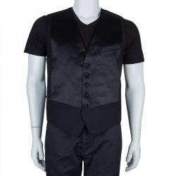 Pre Owned Dior Black Satin Waistcoat L