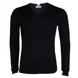 Dior Black V-Neck Wool Sweater S
