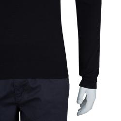 Dior Black V-Neck Wool Sweater S