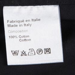 Pre Owned Dior Black Cotton Asymmetric Cape Collar Detail Shirt S