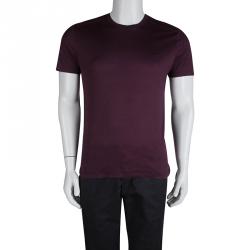 Dior Burgundy Crew Neck T-Shirt M