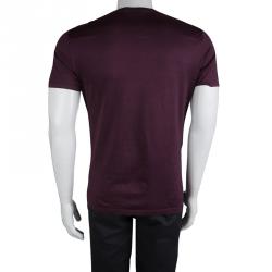 Dior Burgundy Crew Neck T-Shirt M