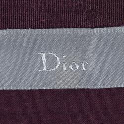 Dior Burgundy Crew Neck T-Shirt M