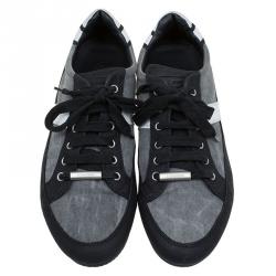 Pre Owned Dior Homme Tri Color Fabric and Leather Sneakers Size 42