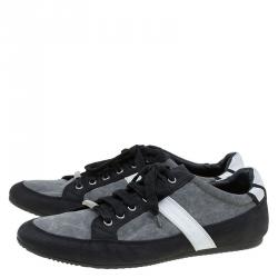 Pre Owned Dior Homme Tri Color Fabric and Leather Sneakers Size 42