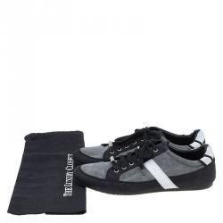 Pre Owned Dior Homme Tri Color Fabric and Leather Sneakers Size 42