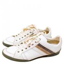 Dior White Leather and Suede Sneakers Size 43