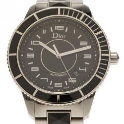 Dior Black Stainless Steel Christal Men's Wristwatch 42MM